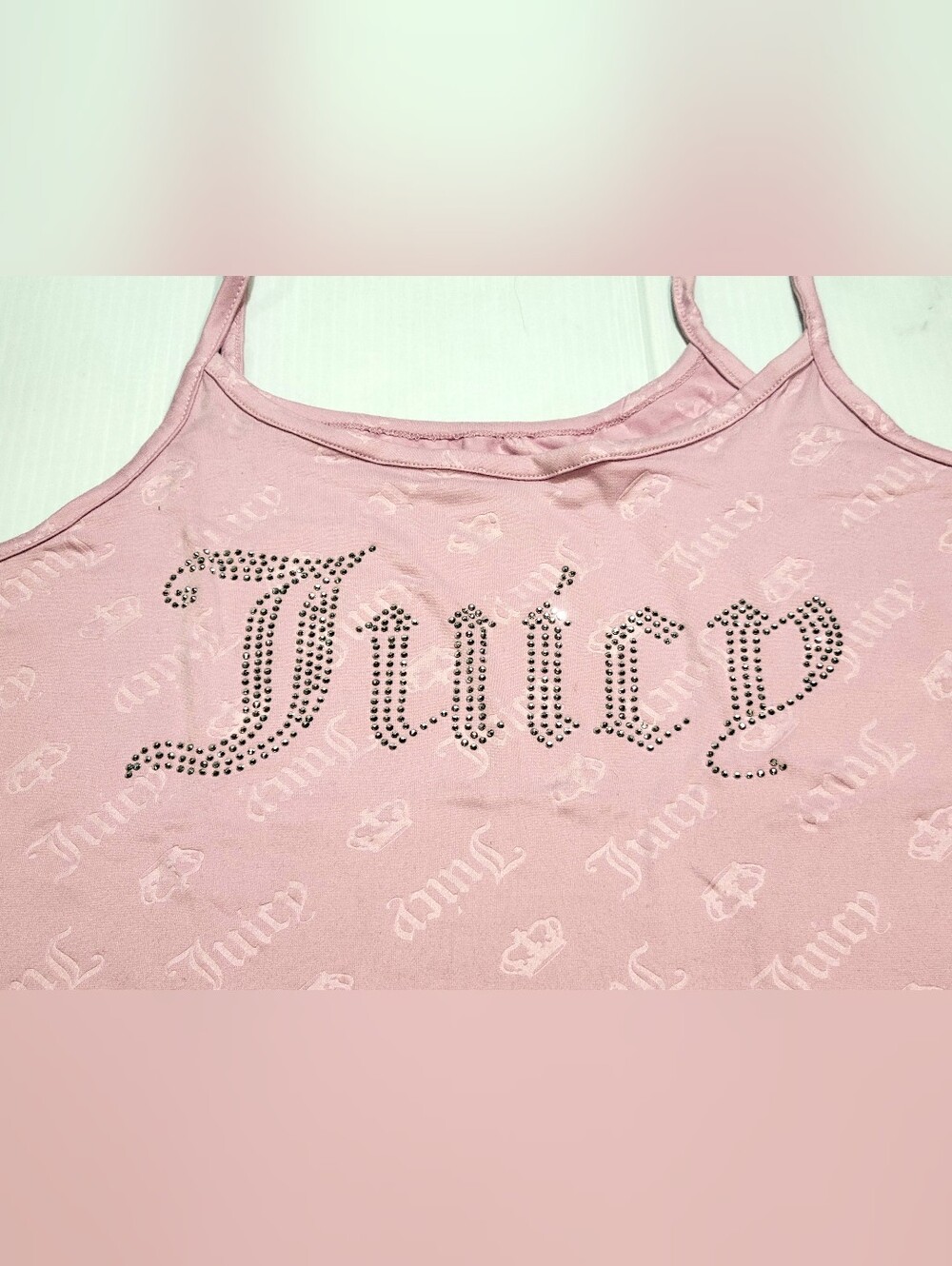 Juicy Couture Pink Rhinestone Cami Sleep Top Logo Size XL NWOT